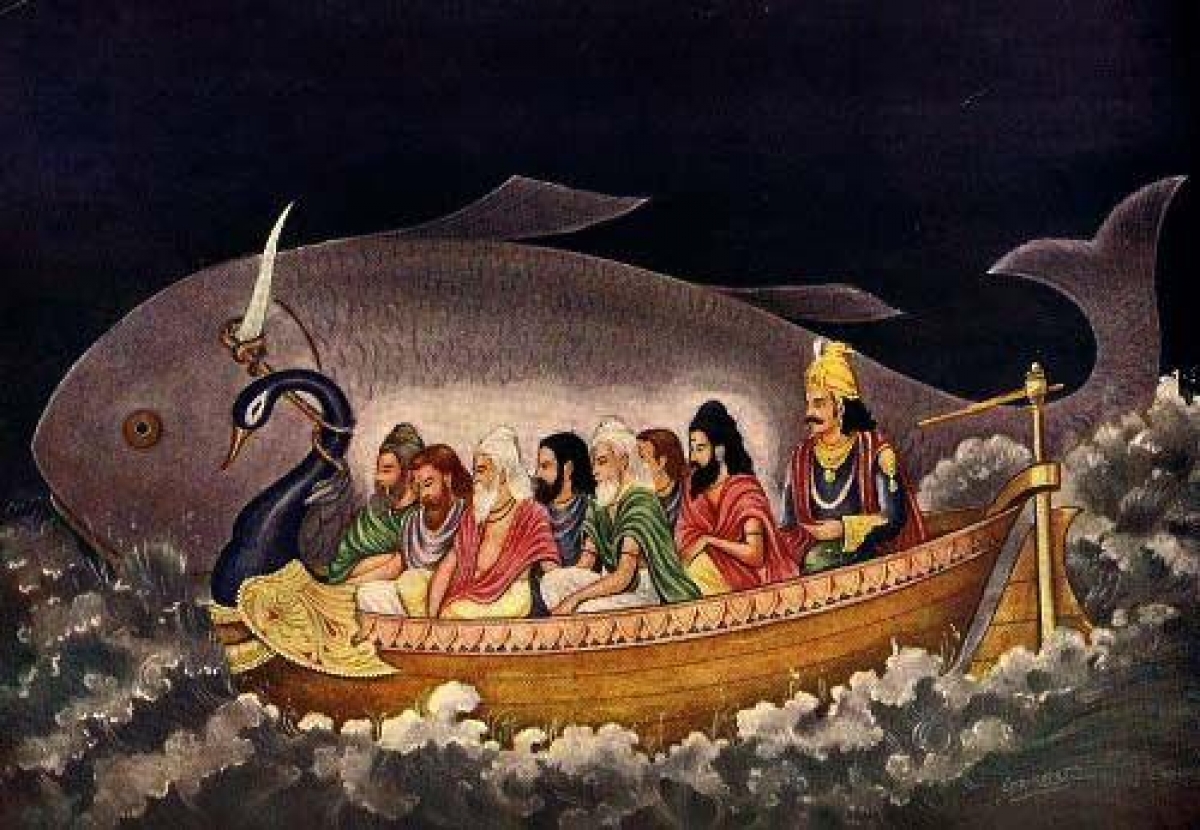 Прародитель Ману и говорящая рыба (индийская версия легенды о всемирном потопе)